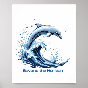 Más allá del horizonte - Póster de delfín robótico