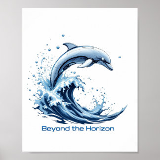 Más allá del horizonte - Póster de delfín robótico