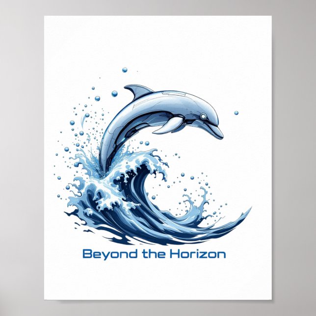 Más allá del horizonte - Póster de delfín robótico (Frente)