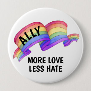 Más Amor Menos Odio   Botón de Orgullo Aliado LGBT