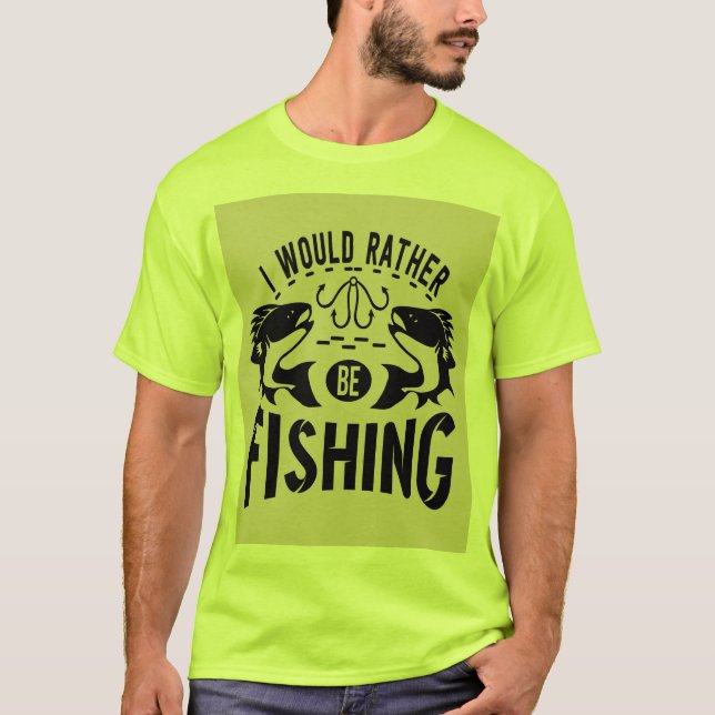 Más bien estar pescando camiseta de hombres - Tee  (Anverso)