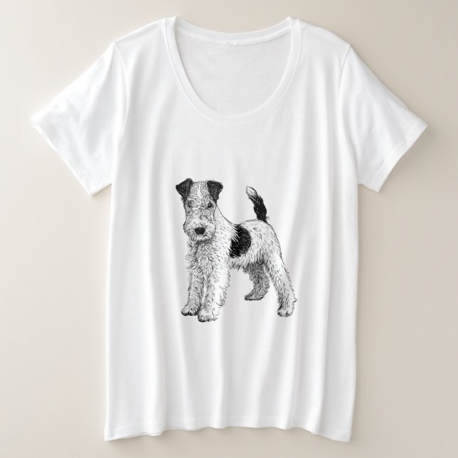 Más camiseta Fox Terrier de tamaño superior (Anverso del diseño)