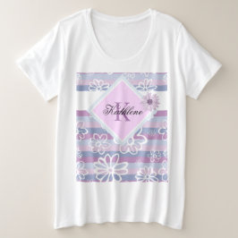 Más camiseta Monogramada Morada Floral