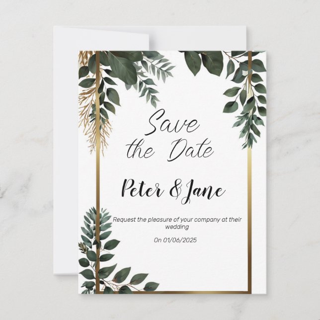 Más de 100 invitaciones de guardar la fecha para b (Anverso)