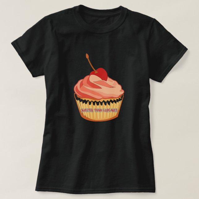 Más dulce que la camiseta de Cupcakes (Diseño del anverso)