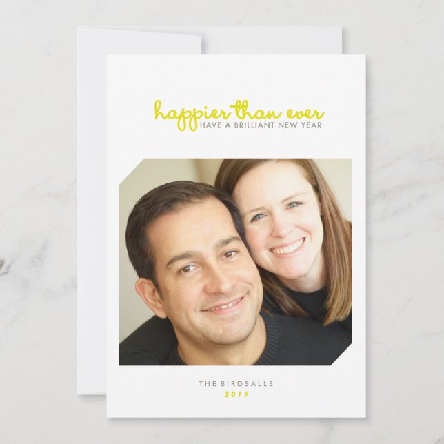 Más feliz que nunca | Brillante tarjeta fotográfic (Anverso)