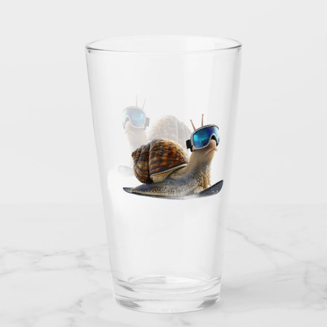 Más fría que el resto, el caracol con snowboard. (Anverso)