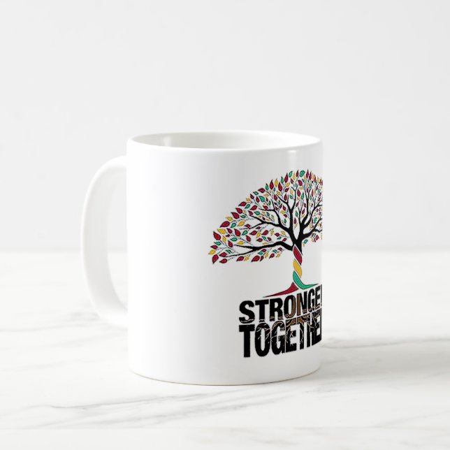 más fuerte juntos imprimir taza de café (Anverso izquierdo)
