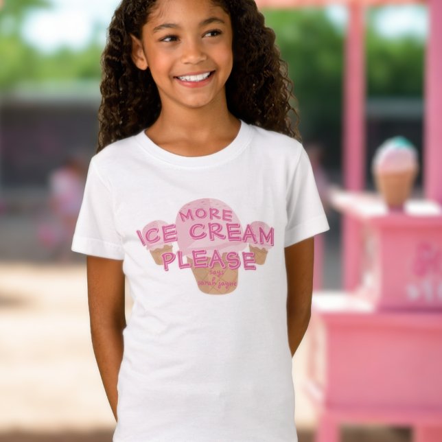 Más Helado Por Favor Dice Nombre Postre Camiseta (A fun ice cream t-shirt with space for your name! We love ice cream!)