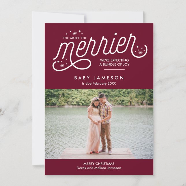 Más Invitación de embarazos de Navidades menores (Anverso)