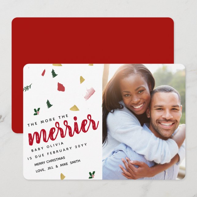 Más Invitación de embarazos en festividades más fr (Anverso / Reverso)