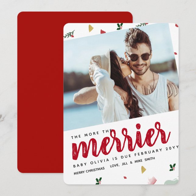 Más La Invitación De Embarazo De Los Navidades Más (Anverso / Reverso)