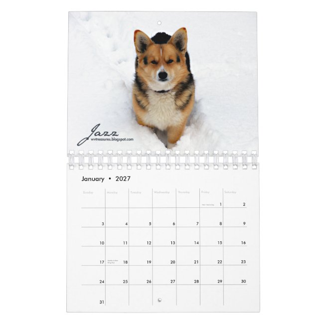 Más mini calendario de los Corgis (con los blogs) (Jan 2027)