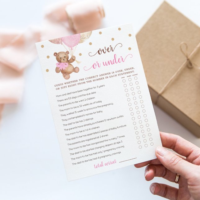 Más o menos juego Tarjeta de Oso Baby Shower Teddy (Subido por el creador)