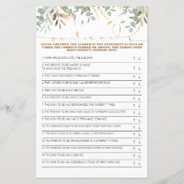 Más o menos tarjeta de juego Baby Shower