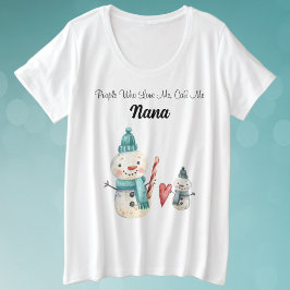 Más Personalizado tamaño Abuela Snowman Comfy T-Sh