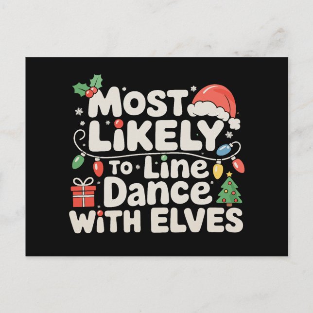 Más Probable Bailar en Línea con Elfos Navidad (Anverso)