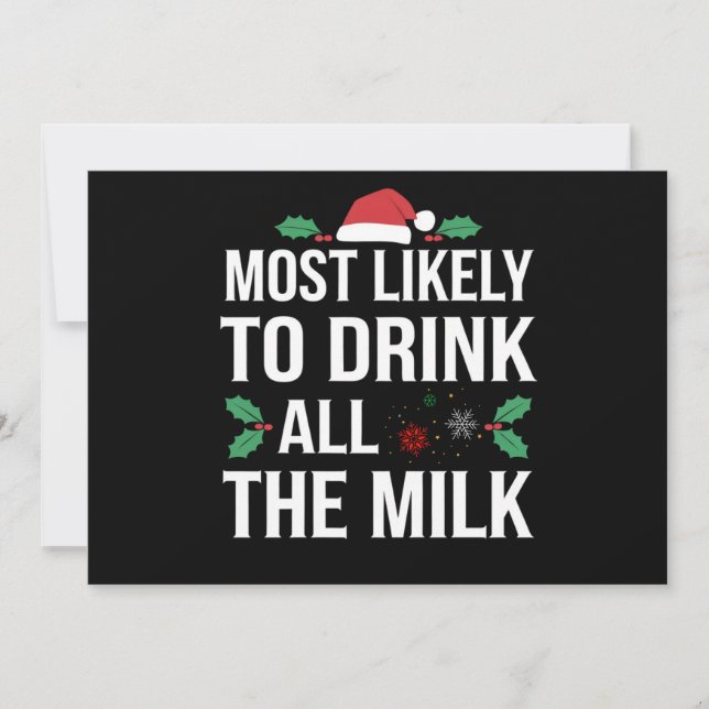 Más Probable De Beber Toda La Leche Navidad Matchi (Anverso)