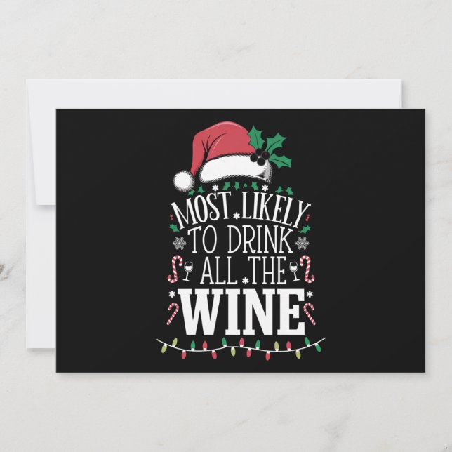 Más Probable De Beber Toda La Vino De Navidad Fami (Anverso)