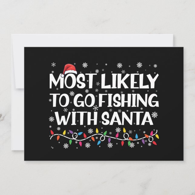 Más Probable Ir a Pescar Con Santa Navidad Pesca (Anverso)