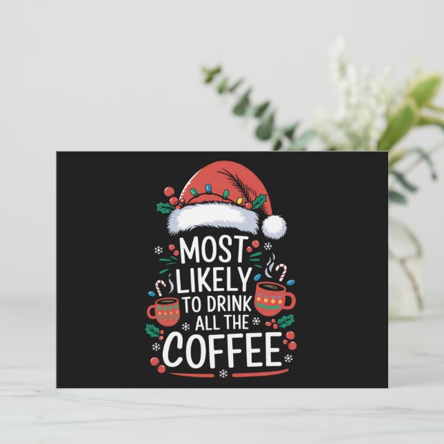 Más Probable Que Beba Todo El Café Familia Navidad (Anverso de pie)