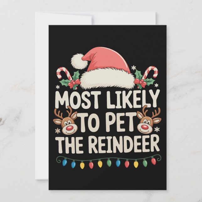 Más Propenso a Acariciar al Reno Pareo de Navidad (Anverso)