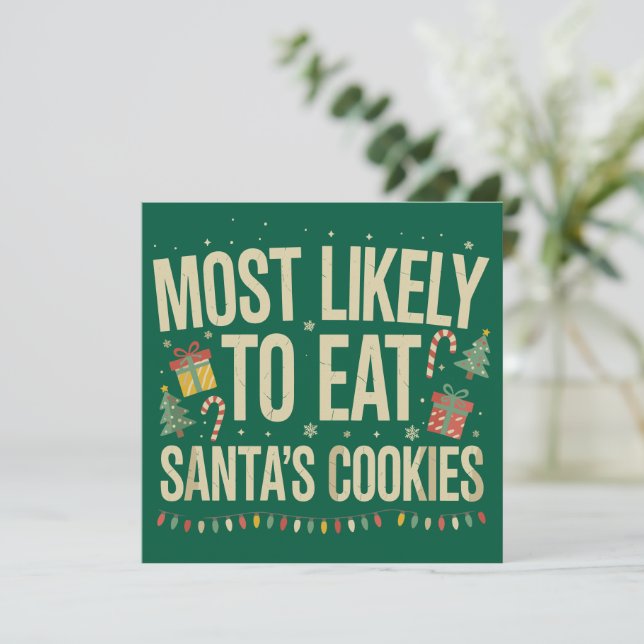Más Propenso A Comer Las Galletas De Santa Navidad (Anverso de pie)