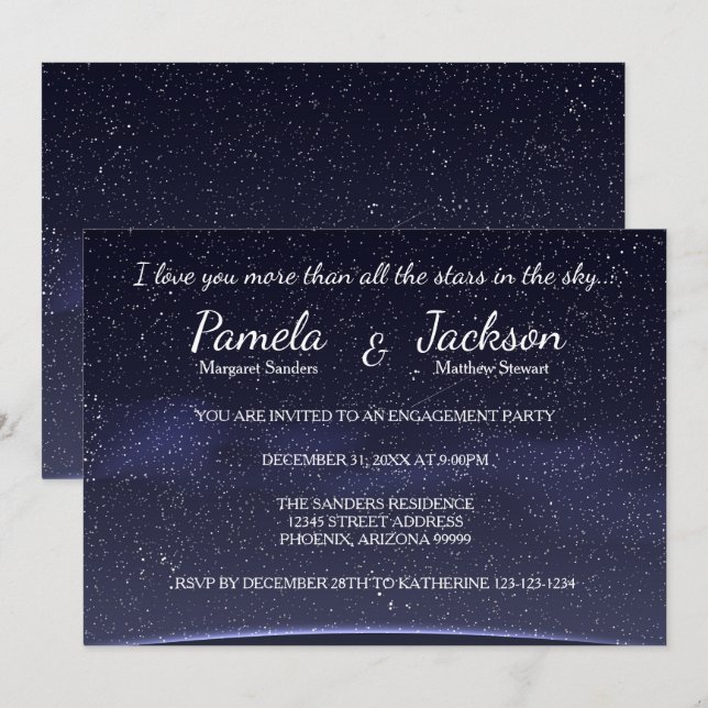 Más que todas las estrellas - Invitación a la fies (Anverso / Reverso)