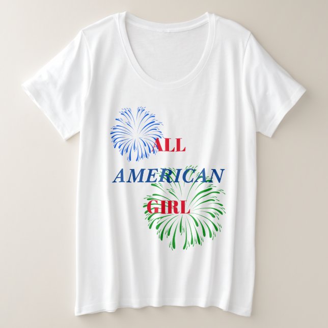 Más tamaño Cuarto de camiseta de julio con fuegos  (Anverso del diseño)