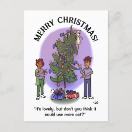 Más tarjeta postal de Navidades de gatos