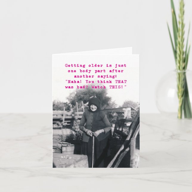 Más viejo, tarjeta de cumpleaños de piezas corpora (Anverso)