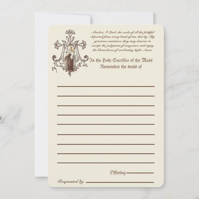 Masa católica: recuerdo de los muertos (Anverso)