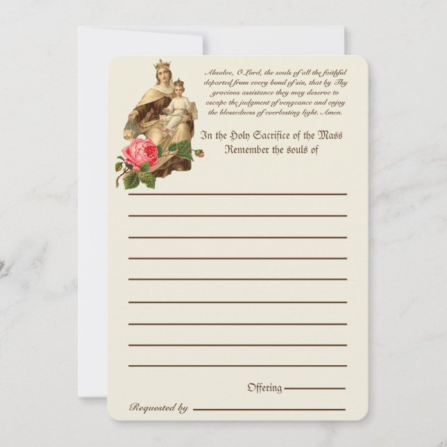 Masa católica: recuerdo de los muertos (Anverso)