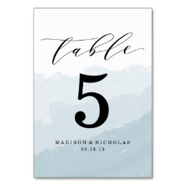 Masa de acuarela | Tarjeta de número de tabla pers