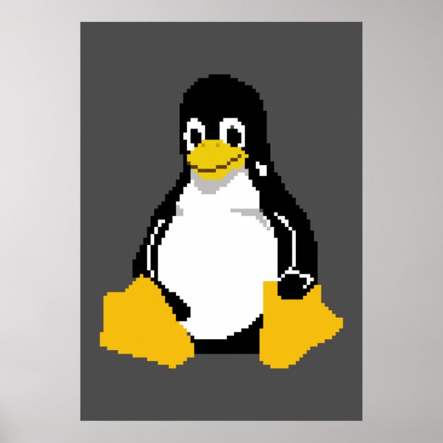 Masa Linux | Linux Penguin | Tux En Arte Píxel (Frente)