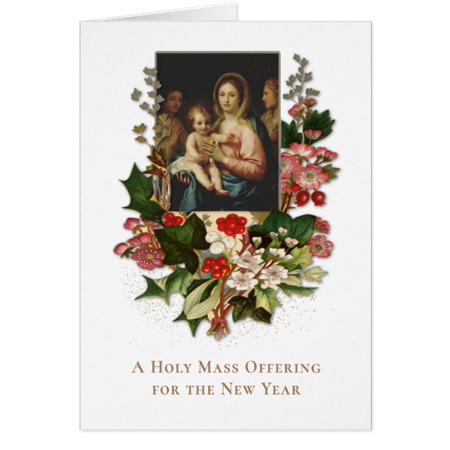 Masas Católicas Ofreciendo a Jesús María Año Nuevo (Frente)