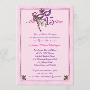 Máscara 15 Invitación a Quinceañera