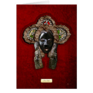 Máscara Dan Dean-Gle sobre terciopelo rojo