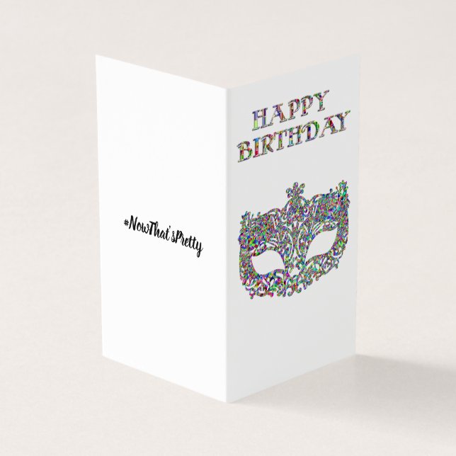 máscara de bonito tarjeta de cumpleaños feliz (Exterior)
