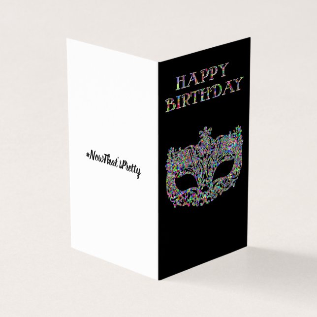 máscara de bonito tarjeta de cumpleaños feliz (Exterior)