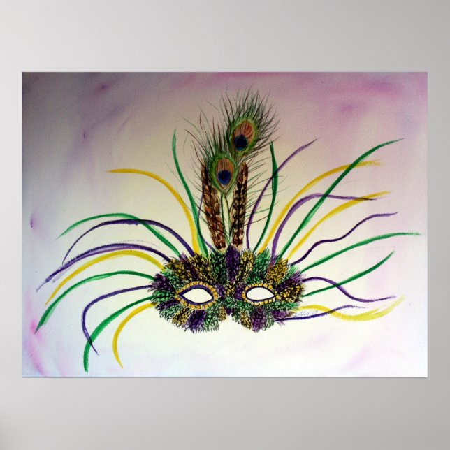 Máscara de carnaval de Mardi Gras Arte Poster Impr (Frente)