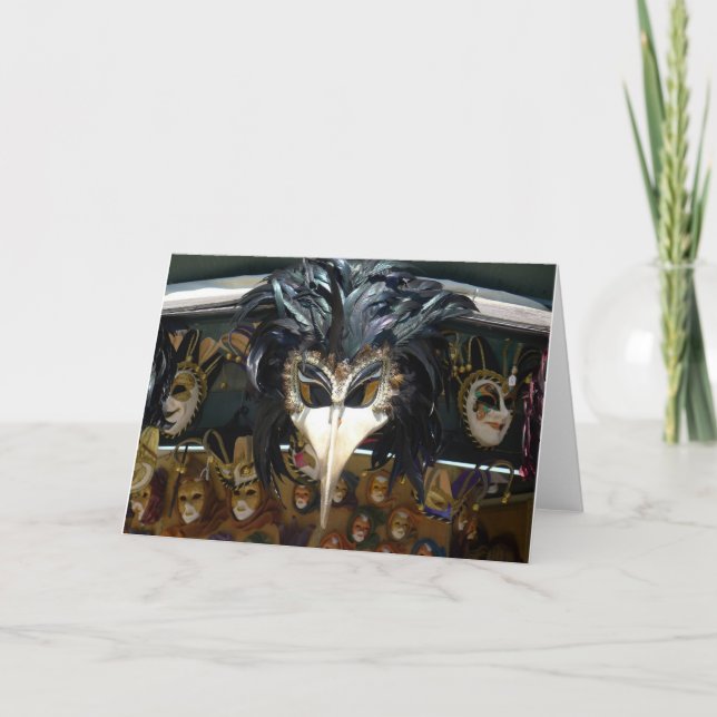 Máscara de Carnaval, Venecia, Italia - tarjeta (Anverso)