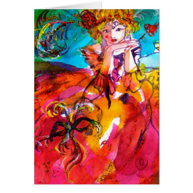 Máscara de Carnaval veneciana de MIRANDOLINA (Frente)