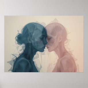 Máscara de emociones Poster Resumen arte de pared