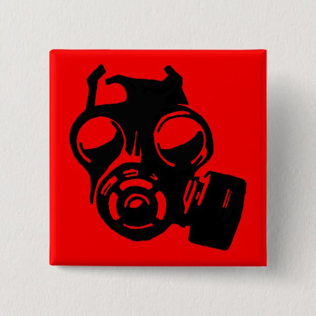 Máscara de Gas Gasmask Gráfico Plantilla Botón Ins (Anverso)
