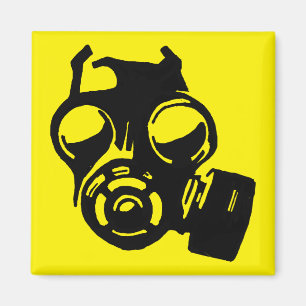 Máscara de gas Gasmask Gráfico Plantilla Imán de n