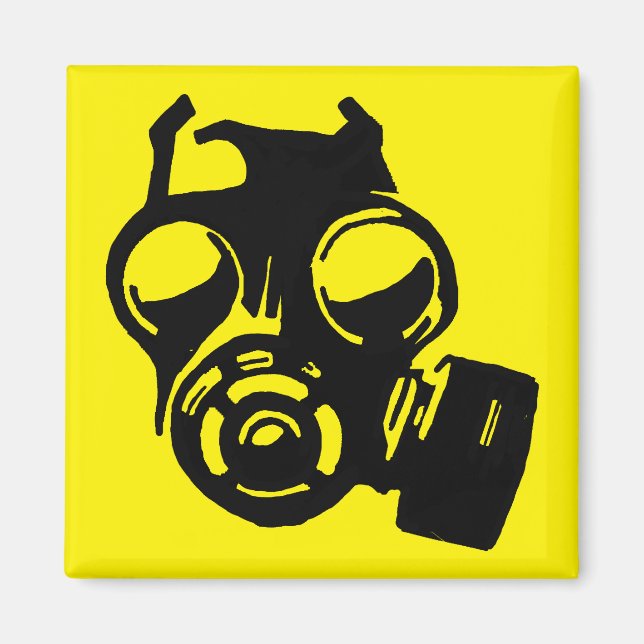 Máscara de gas Gasmask Gráfico Plantilla Imán de n (Frente)