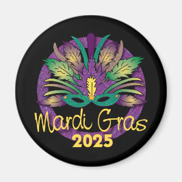 Máscara de Mardi Gras Imán - 2025