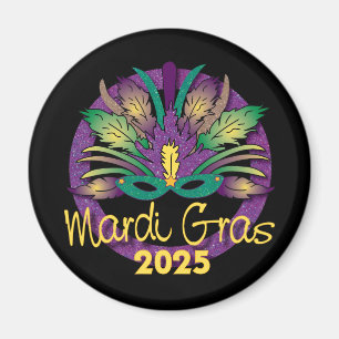 Máscara de Mardi Gras Imán - 2025