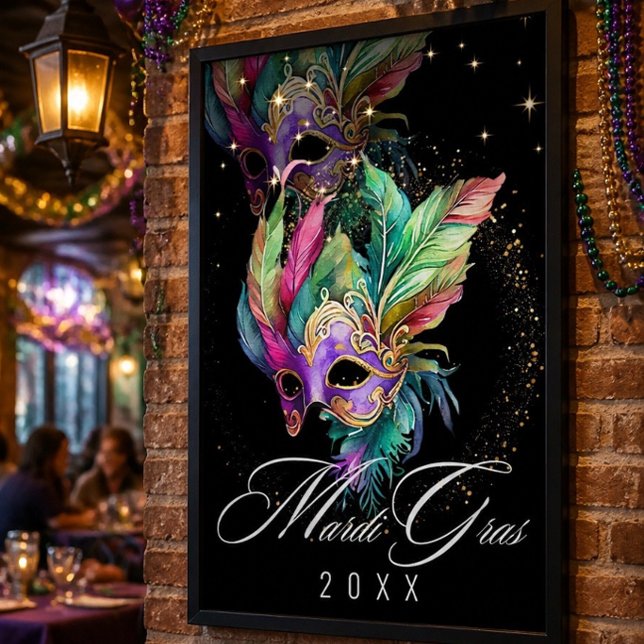 Máscara de Máscara de Mardi Gras | Póster Negro (Subido por el creador)
